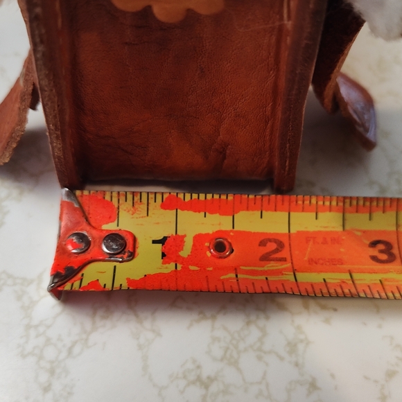 Handtooled leather and sheepskin Western mini bag - Picture 14 of 16